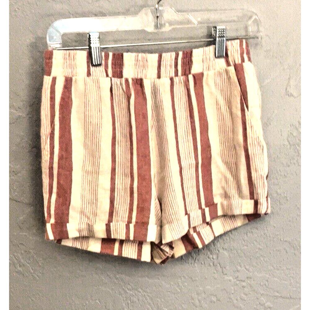 Shorts Linen Blend Pull on SZ SM Women Forever 21 Beach Party Sport Vacation